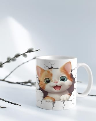The Magical Gifts Cute Cat Printed Mug 325ml Gift for Cat Lovers Kids Girls Boys Women Animal Lovers Coffee Tea Cup for Birthday Christmas Pet Owner Feline Fan Collectible