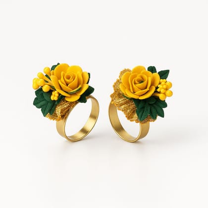 Floral rings  yellow