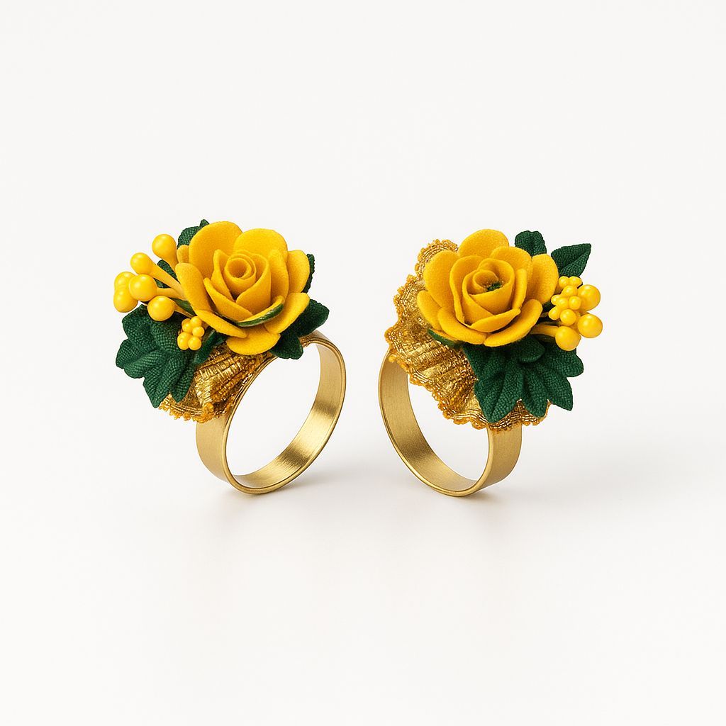Floral rings  yellow