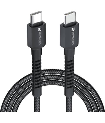 Portronics Black 3A Type C Cable 2 Meter