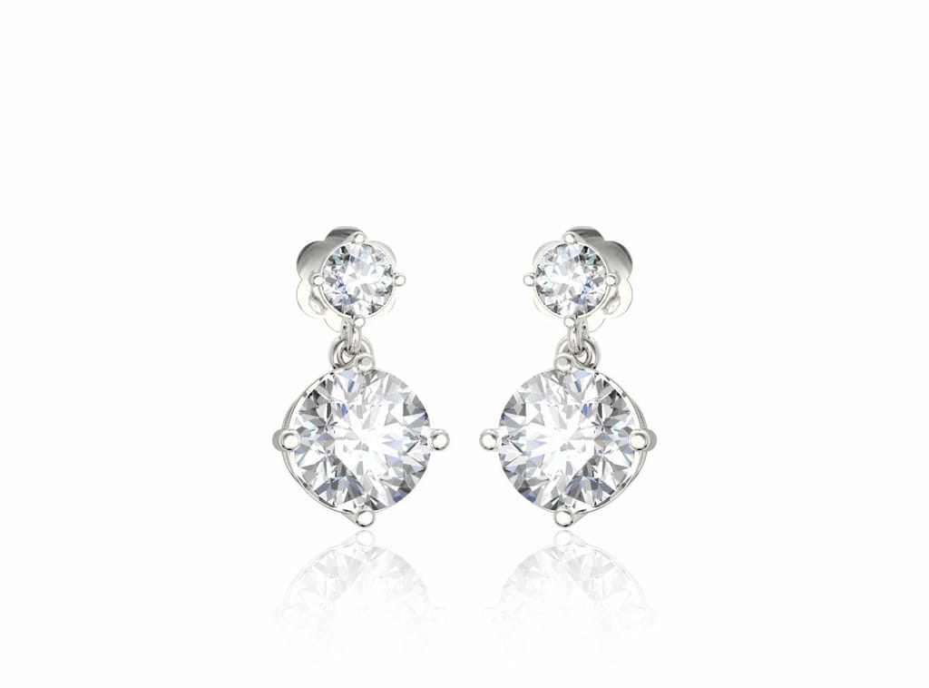Illuminating Round Drop Solitaire Earrings