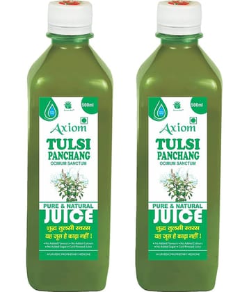 Axiom Tulsi Juice 500ml (Pack of 2)|100% Natural WHO-GLP,GMP,ISO Certified Product