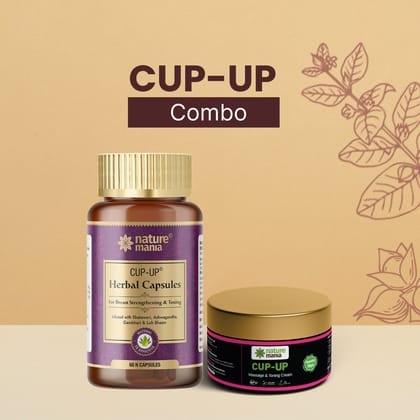 Nature Mania Cup Up Combo - Cup Up Capsule & Cup Up Cream | Breast Enlargement Combo for Women