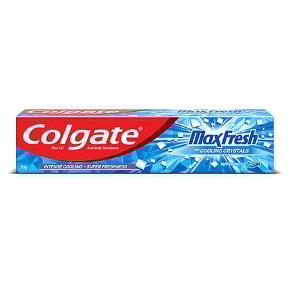 Colgate Maxfresh Toothpaste, Blue Gel Paste With Menthol For Super Fresh Breath, 80G (Peppermint Ice)