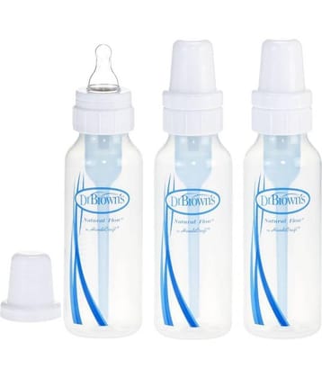 Dr Browns - Transparent 240 ml Feeding Bottle (Pack of 3)
