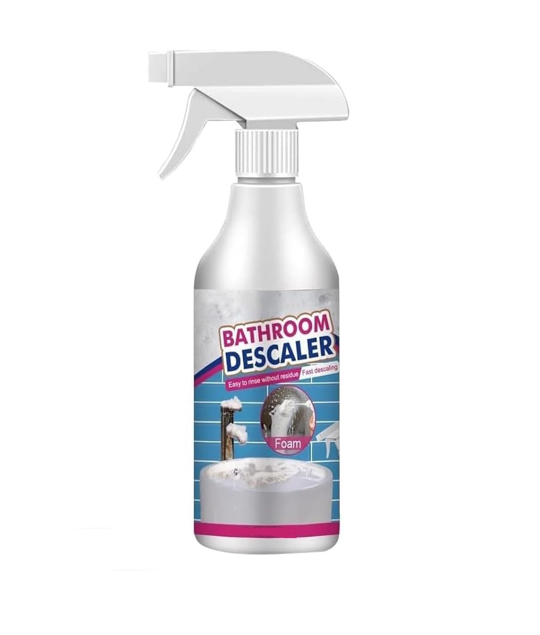 Bathroom Descaler Spray Foam | Hard Water Stain Remover for Tap, Sink, Tiles, Shower | Limescale Cleaner for Bathroom Fixtures | Easy Rinse | 250ml (250Ml)