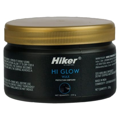 Hiker by Varroc Hi Glow Car Wax 250g | High Gloss Paste Wax for Cars | UV Protection, Dust & Pollution Shield | Safe for Paint, Plastic & Metal Surfaces