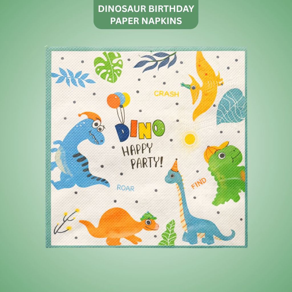 Dinosaur Birthday Paper Napkins - 20PC - Party and Festive Needs | Buy online on ZillyBuy