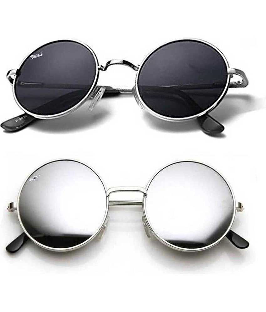 Elligator Black Rectangular Sunglasses ( Pack of 2 )