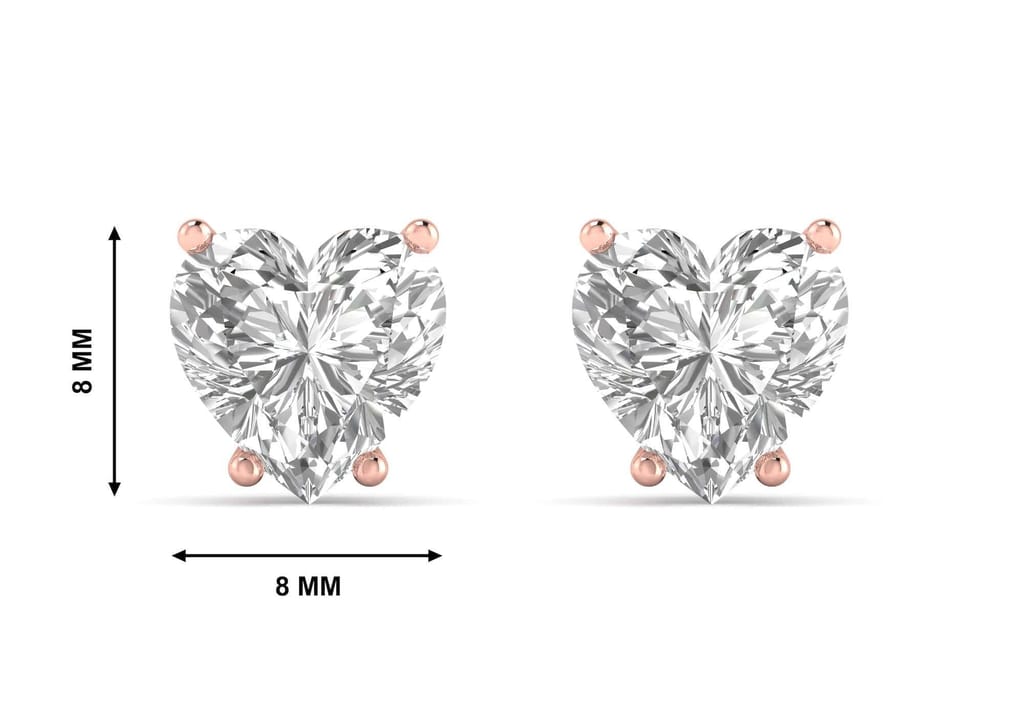 Heart Solitaire Studs