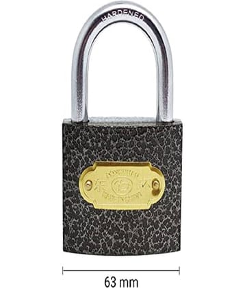 Pressing Hard Stainless Steel black Finish Lock with 3 Key (lock 63 mm )