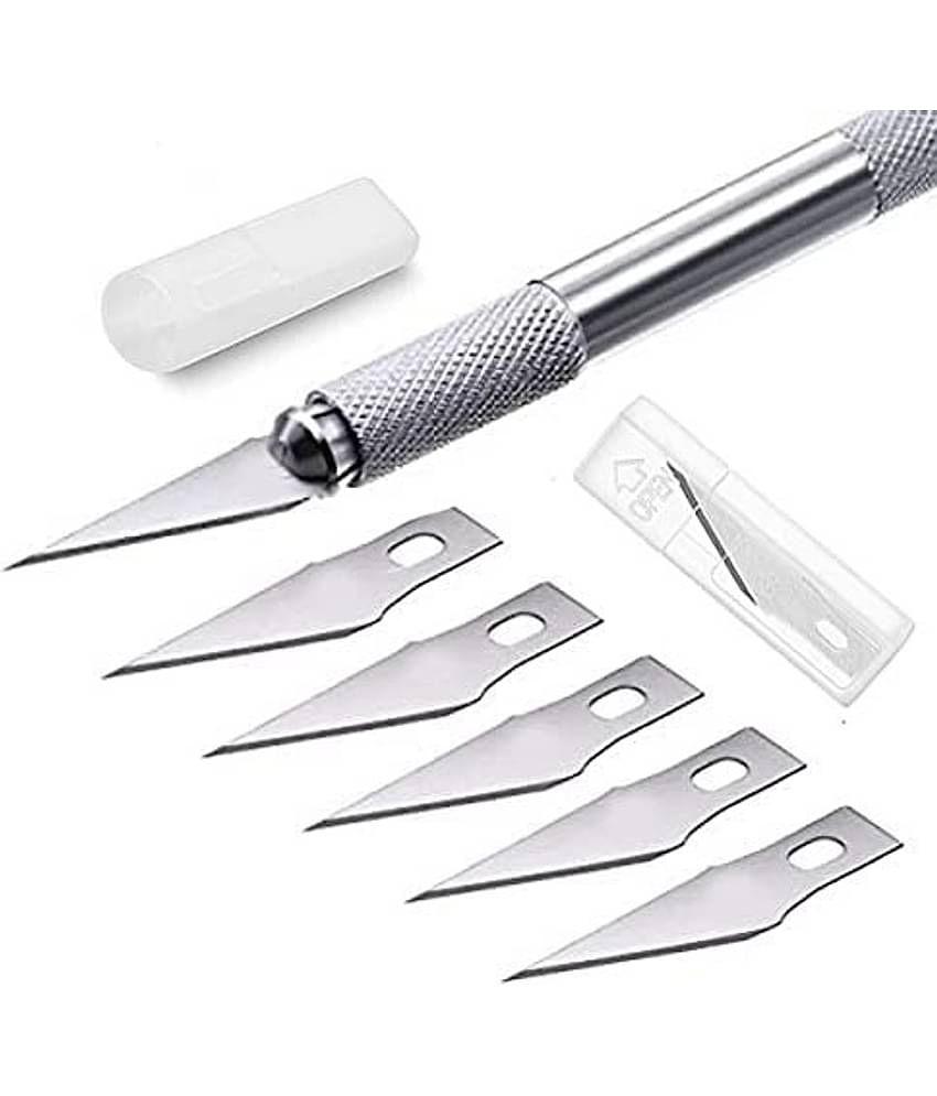FREEDY Detail Pen Knife with 5 Interchangeable Sharp Blades for Carving/Mat Cutting &Paper Cutting