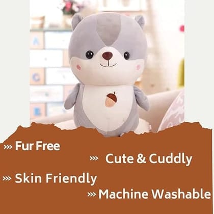 A Little Swag Chubby Baby Squirrel Soft Toys 25 cm, Plush Animal Figure Stuffed Teddy Bear for Girls, Boys, Kids, Birthday Gift, Home Decor_assorted colour