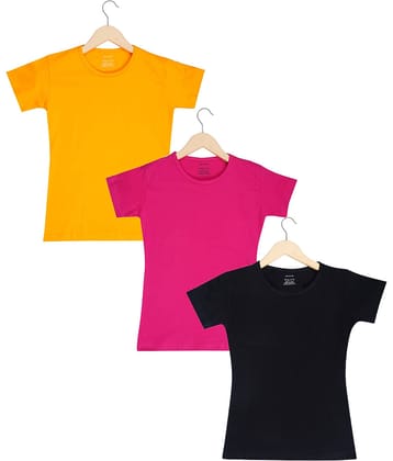 Santee Pack of 3 Girls Cotton Blend T-Shirt ( Multi )