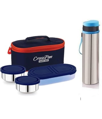 CrossPan ORRA DD LUNCHBOX+ BOTTLE Stainless Steel Lunch Box 3 - Container ( Pack of 1 )