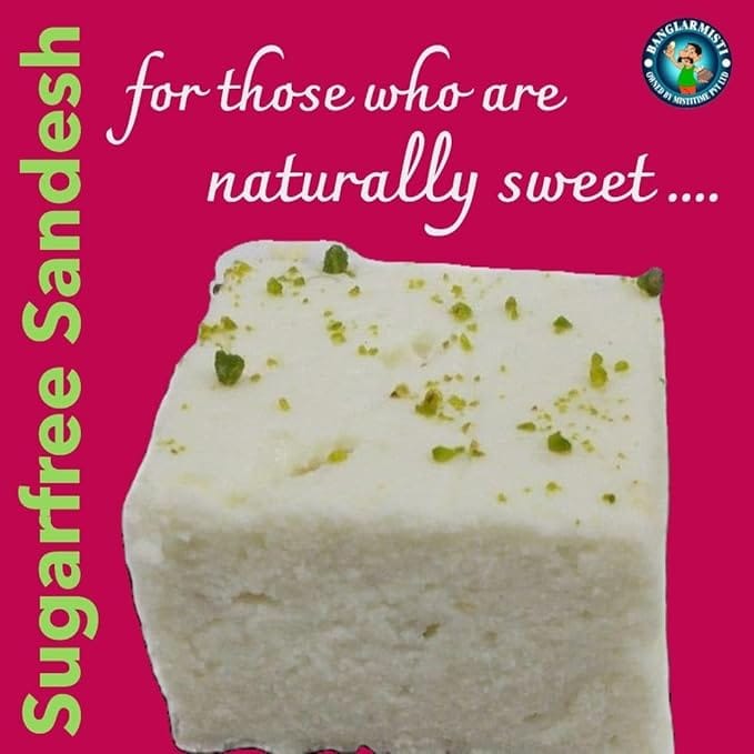 BANGLARMISTI Sugar Free Sandesh - Bengali Sweets, No Sugar added, 12pcs Pack