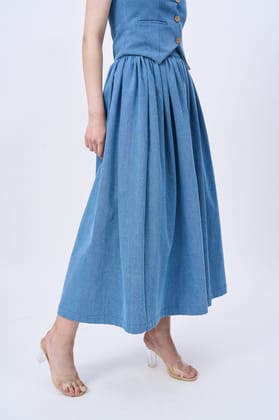 Harper (denim skirt)-Blue / XS