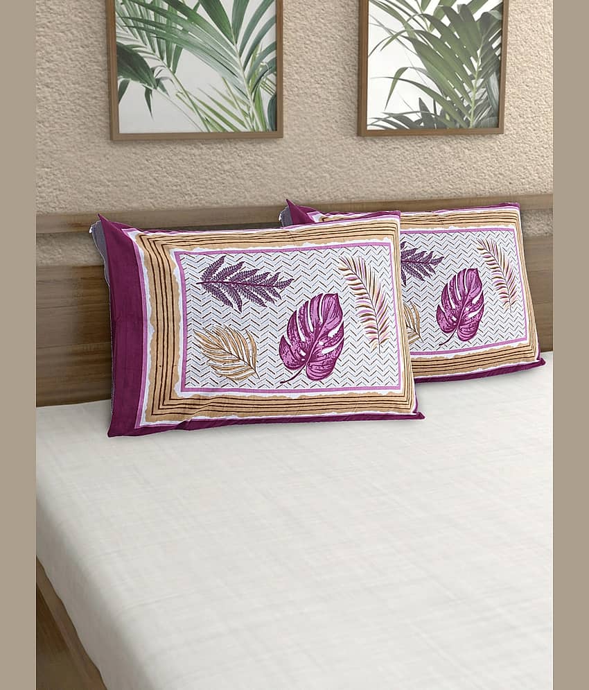 AJ Home - Pack of 2 Cotton Ethnic Regular Pillow Cover ( 68.58 cm(27) x 43.18 cm(17) ) - Maroon