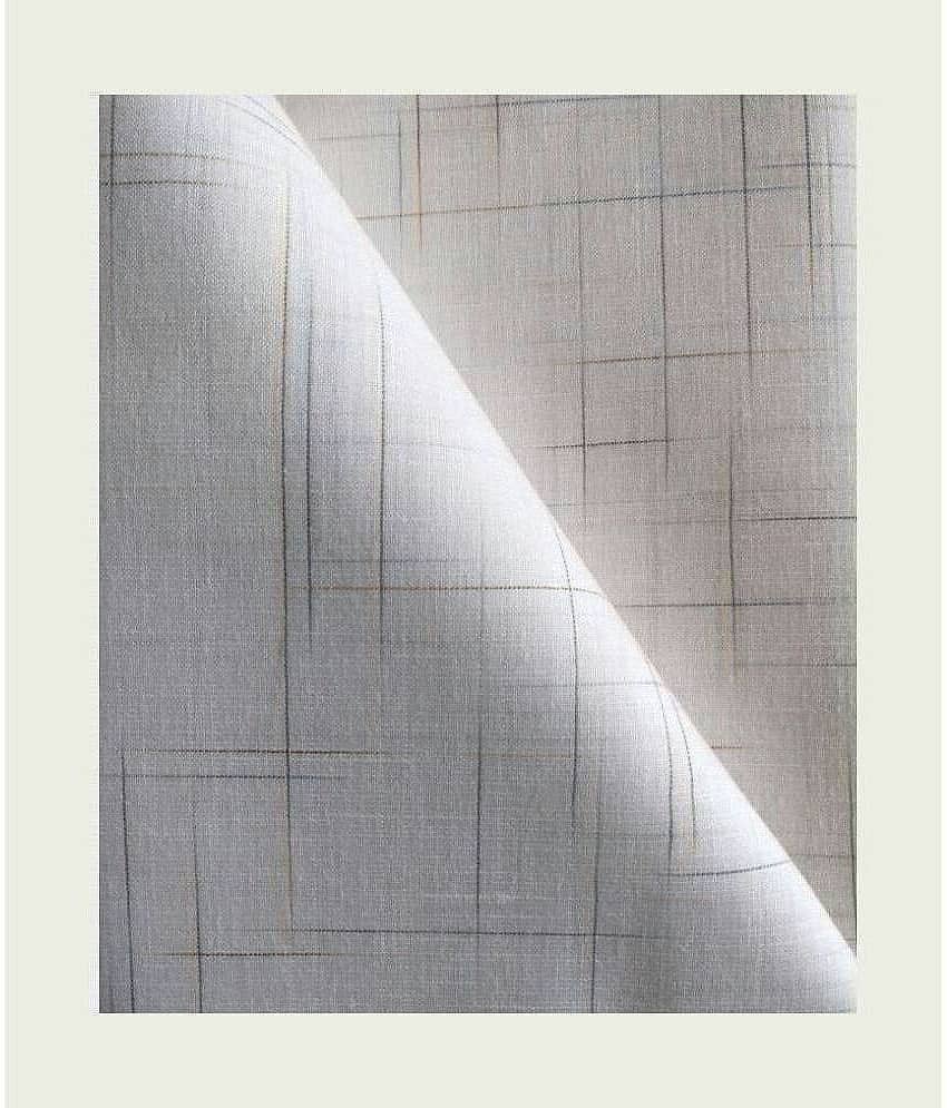 Makhanchor - White Linen Men's Unstitched Shirt Piece ( Pack of 1 )