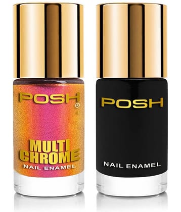 Posh - Multi Glossy Nail Polish ( Pack of 2 )