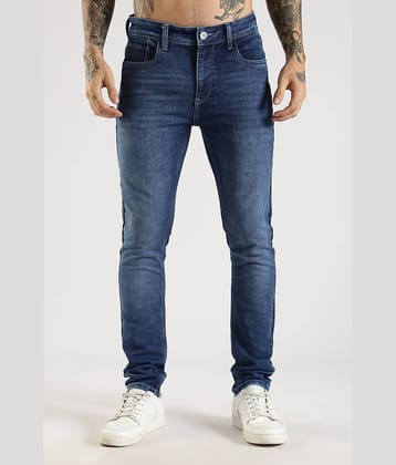 Cool Colors Skinny Fit Clean Look Men's Jeans - Mid Blue ( Pack of 1 )