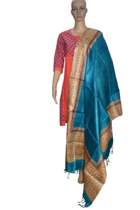 Pure organic Tussar Silk Printed Dupatta