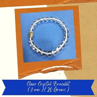 126 - VSP VASTU SAMADHAN -  CLEAR CRYSTAL BRACELET FOR CLEARITY OF MIND, IMPROVING FOCUS PROTECT FROM NEGATIVE ENERGY