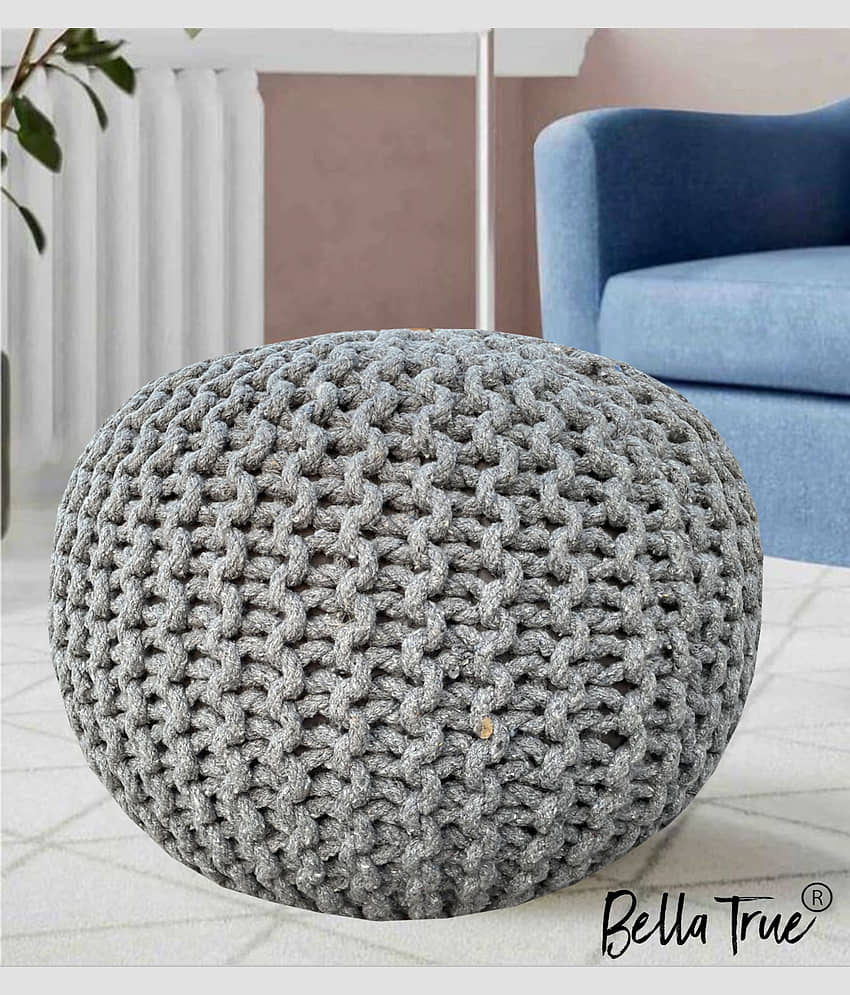 BELLA TRUE 40X40 cm (16X16) Cotton Gray Pouffes