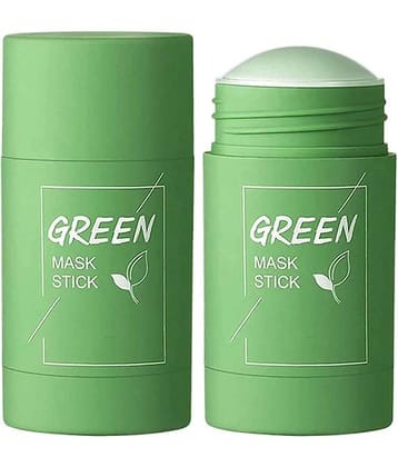 Lenon - Green Mask Stick, Green Tea Purifying Clay Stick mask, Detoxing & Toning Face Mask Stick, Facial Oil Control, Deep Cleansing Pores 40gm