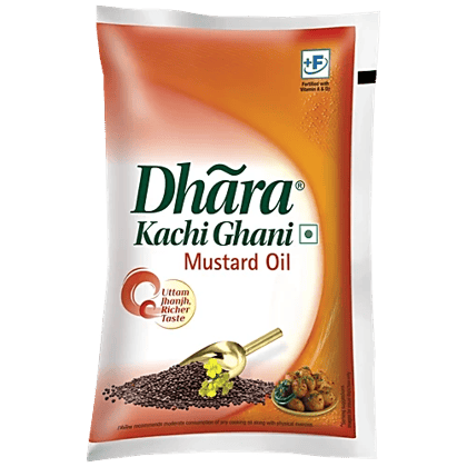 Dhara Kachi Ghani Mustard Oil, 1 L