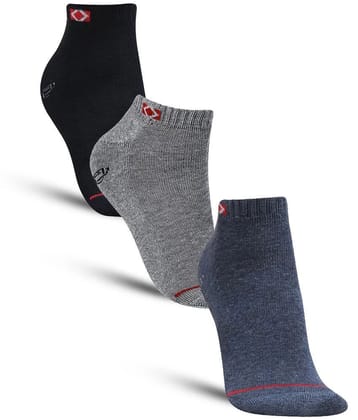 Dollar - Cotton Mens Self Design Multicolor Ankle Length Socks ( Pack of 3 ) - Multicolor