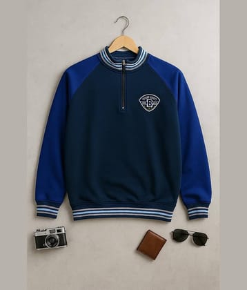 AUSTIVO Fleece Hooded Men's Sweatshirt - Navy Blue ( Pack of 1 )