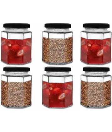 CROCO JAR Glass Transparent Spice Container ( Set of 6 )