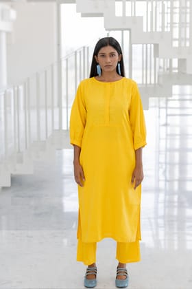 Sunflower Yellow Kurta Set-S