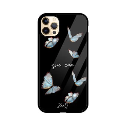 Black Delicate Phase ZaaQ Premium Glass Case for iPhones  Style Meets Protection  Apple iPhone 12 Pro Max