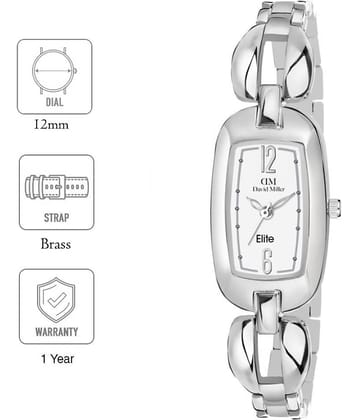 David Miller Brass Rectangular Womens Watch