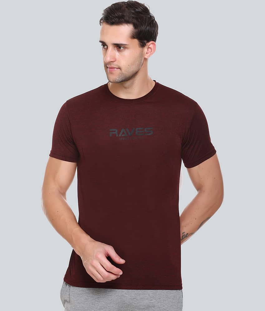 RF RAVES - Maroon Polyester Regular Fit Men's T-Shirt ( Pack of 1 )