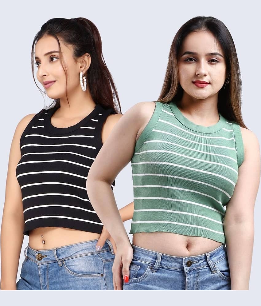 FEVERFEW Women's Cotton Linen Crop Top ( Multi Color )