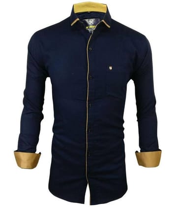 X-men 100 Percent Cotton Blue Solids Shirt
