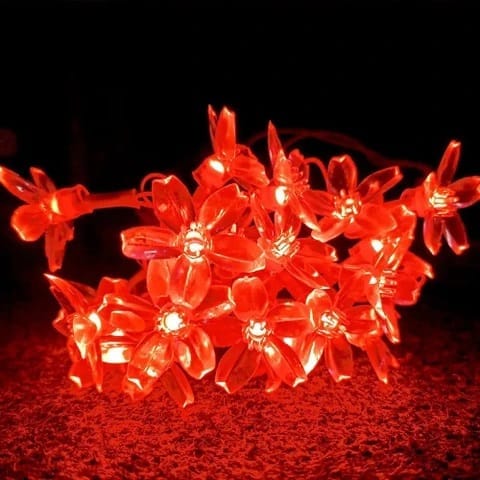 GLOWSERIE Glowing Red Flower Fairy Lights – Warm Ambient Decoration