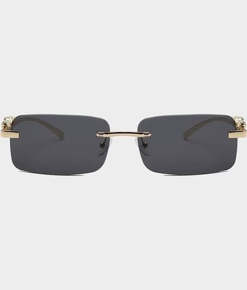 Ashru Gold Rectangular Sunglasses ( Pack of 1 )