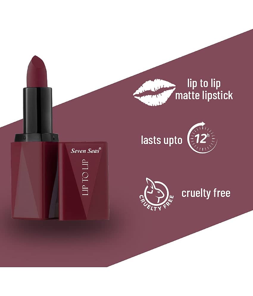 Seven Seas Lip To Lip Matte Lipstick | High Coverage | High Intensity Lipstick (Castro 1)