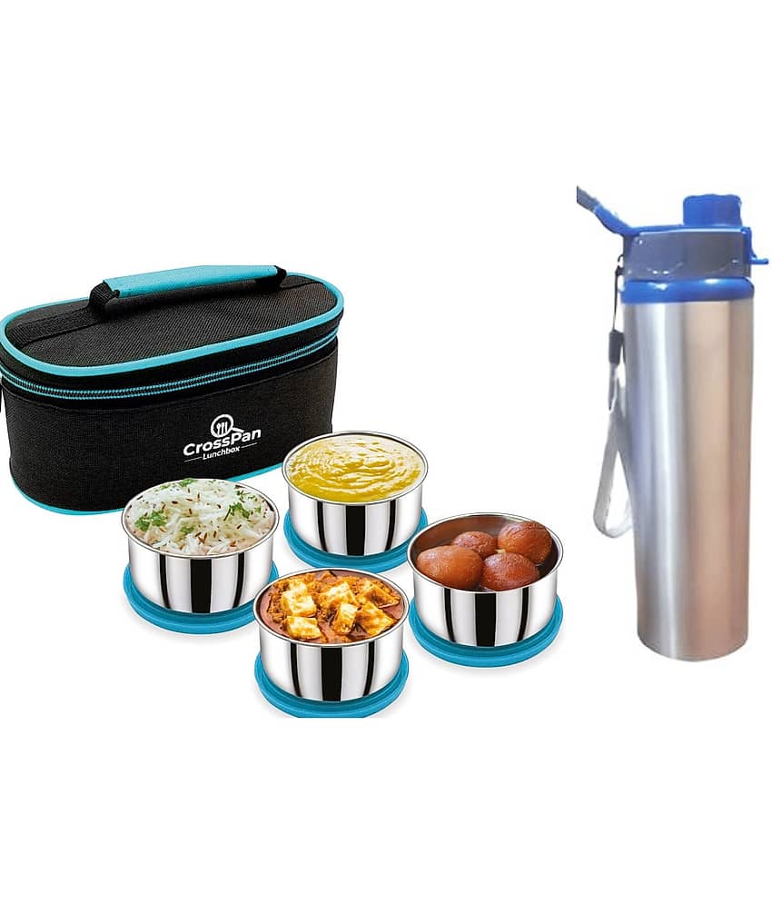 CrossPan SMART LUNCH BOX WITH BOTTLE Stainless Steel Lunch Box 4 - Container ( Pack of 1 )