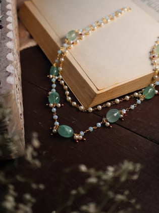 Urva Mint Green Necklace-Green