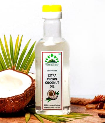 Hillpure Organic Cold Pressed Extra Virgin Coconut Oil  Naturally Cholesterol free Vanaspati 250 mL