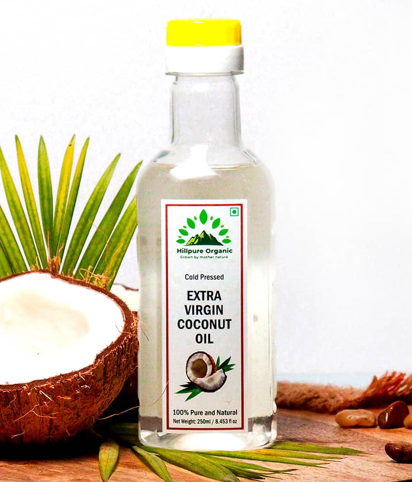 Hillpure Organic Cold Pressed Extra Virgin Coconut Oil  Naturally Cholesterol free Vanaspati 250 mL