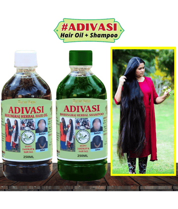 Adivasi Bhringraj Natural Herbal Hair Growth Hair Oil and Shampoo Combo(250 ml)Pack Of 2