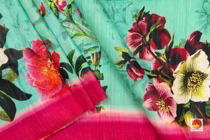 Tussar Silk Saree - Handwoven Pure Silk - Digital Print - PT 643