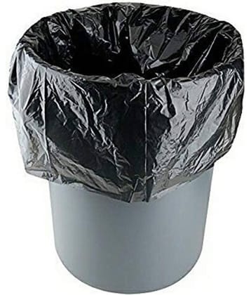 Clean India 180pcs 19x21- Medium Black Garbage Bags Disposable Trash Waste Dustbin Kitchen Bags & Covers 19inches X 21inches 6 Packs of 30 Pieces - 180 Pcs