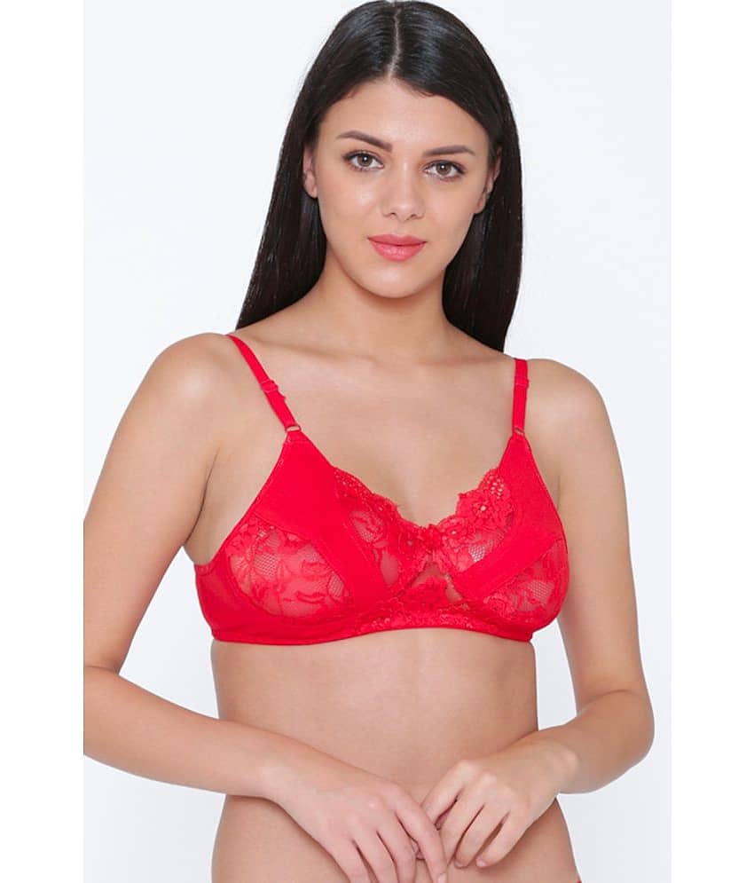 N-Gal Cotton Blend Non Padded Women's Cupless Bra ( Pink )